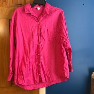 2 dress shirts pink size medium and coral is size large